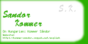 sandor kommer business card